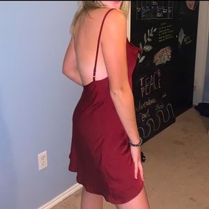 Olivaceous mini deep red dress size medium